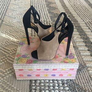 Jeffrey Campbell Black and Beige Heels